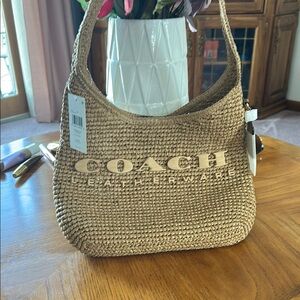 Coach Tan Woven Shoulder Bag Brooklyn 28